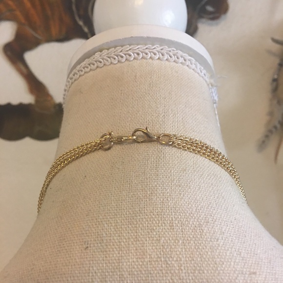 Multi strand gold chain with faceted bead necklace - Picture 5 of 8